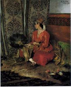 Arab or Arabic people and life. Orientalism oil paintings  225